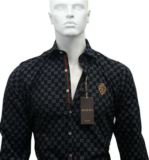 gucci black long sleeve shirt|short sleeve dress shirts Gucci.